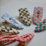 Barrettes cheveux damier colorées
