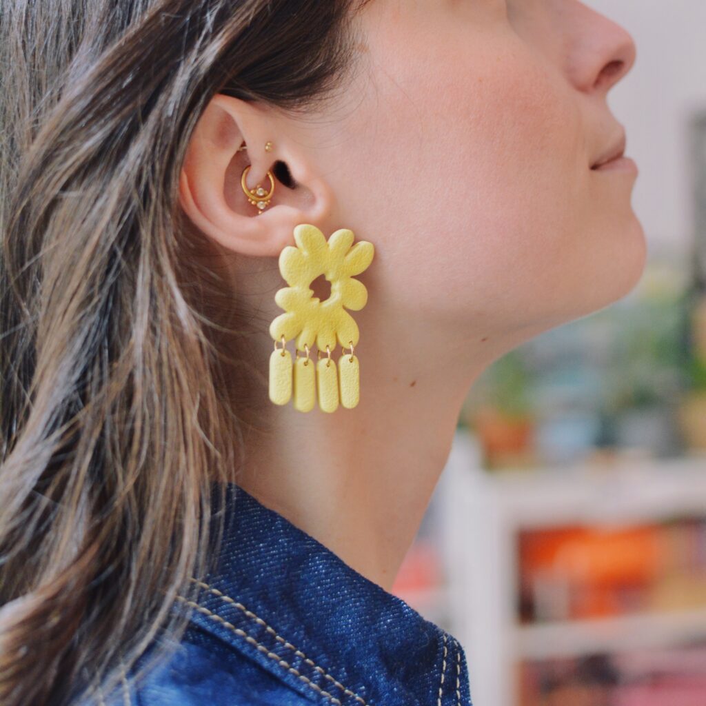 boucles d'oreilles jaune saboom