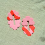 boucles d'oreilles colorées rouge rose saboom