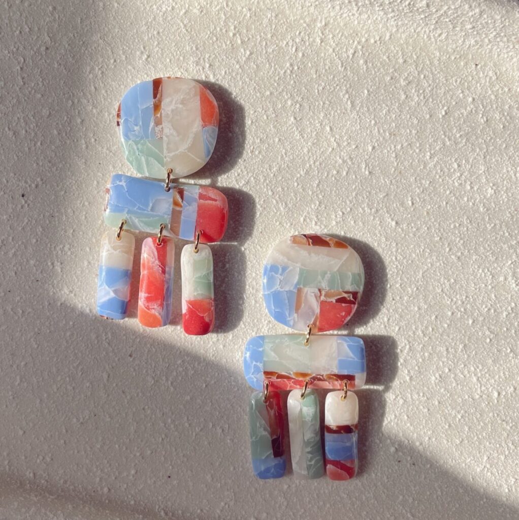 Boucles d’oreilles – Camélia (version pastel)
