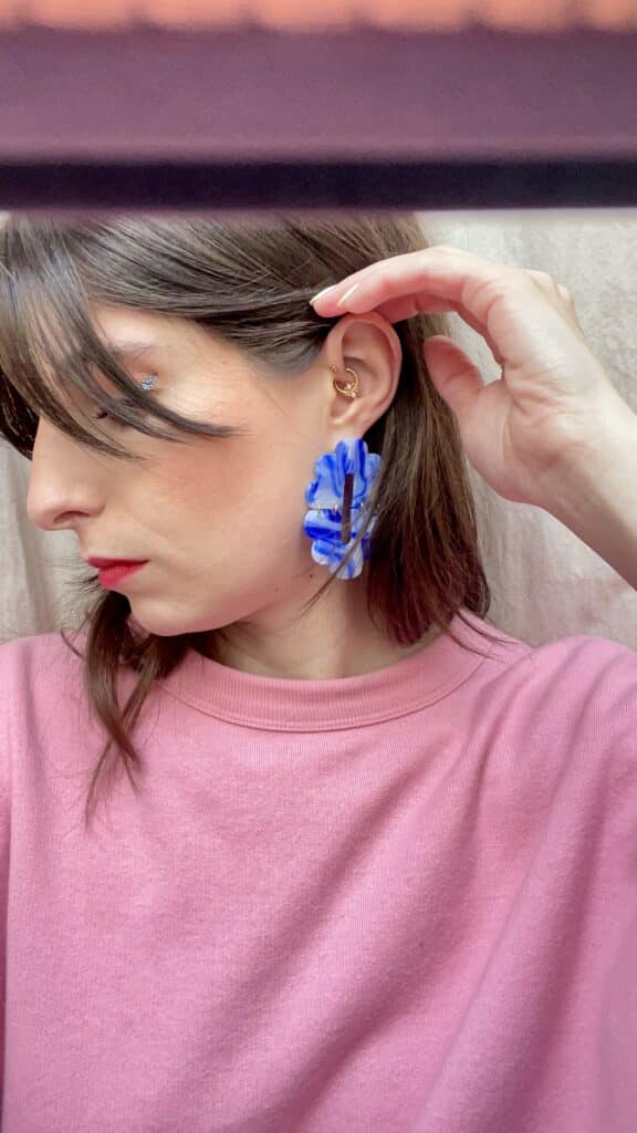 boucles d'oreilles colorées bleu saboom