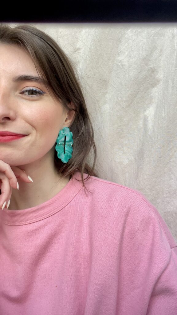 Boucles d'oreilles colorées vertes saboom