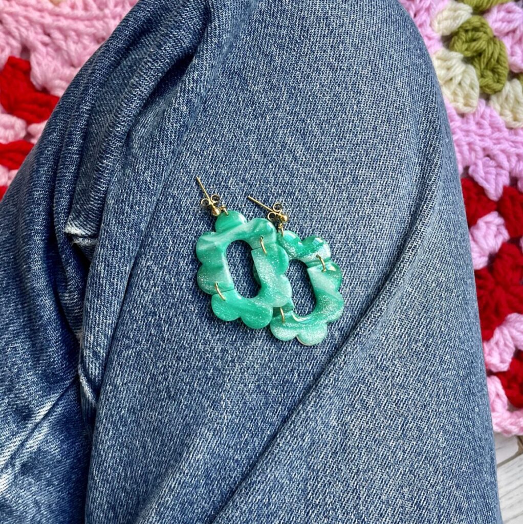 Boucles d'oreilles colorées vertes saboom