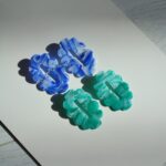 Boucles d'oreilles Violette bleu vert saboom
