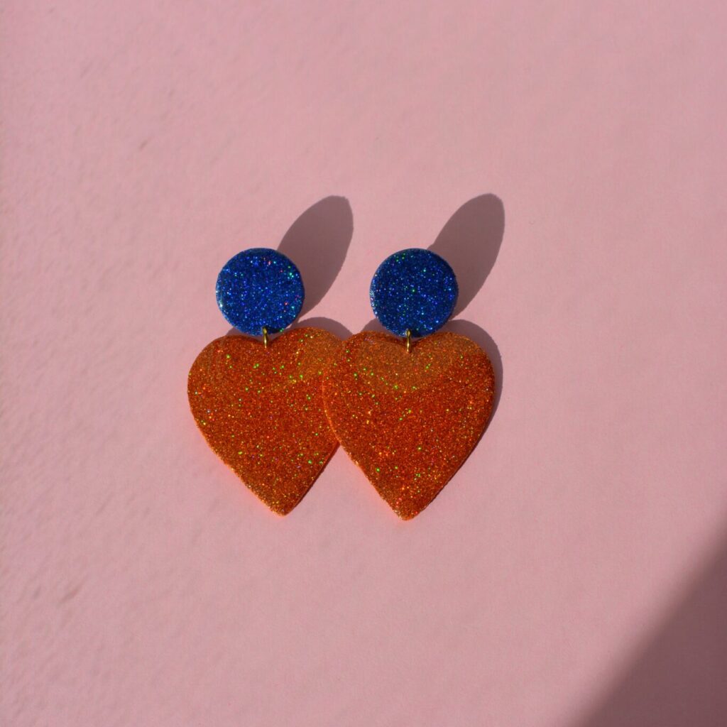 boucles d'oreilles colorées paillettes saboom