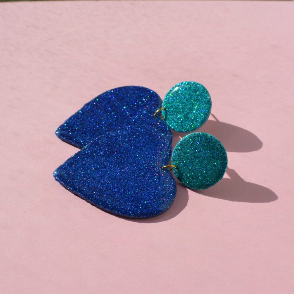 boucles d'oreilles colorées paillettes saboom