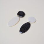 Boucles d'oreilles blanc noir Saboom Alix