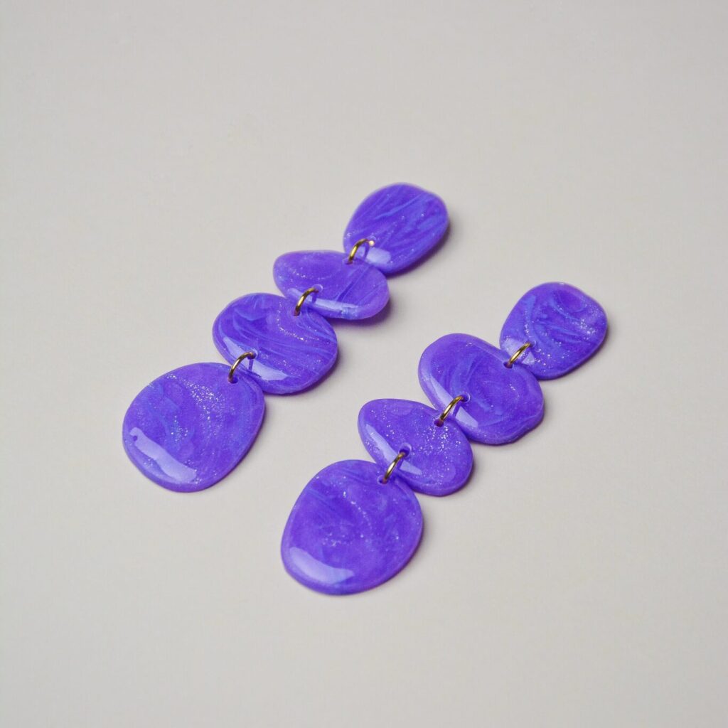 Boucles d'oreilles colorées Saboom Gemma violet