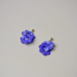 Boucles d'oreilles colorées Saboom Lili damier violet