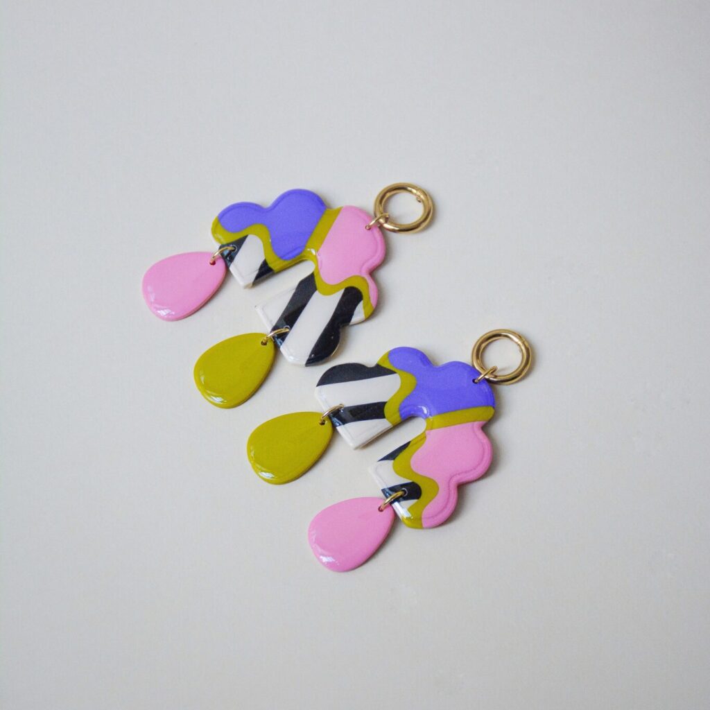 Boucles d'oreilles colorées Saboom Victoria violet rose