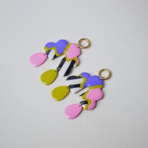 Boucles d'oreilles colorées Saboom Victoria violet rose