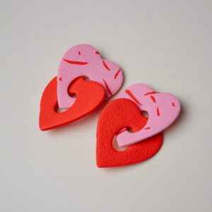 Boucles d'oreilles colorées Saboom Yseult rouge rose