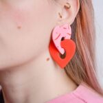 Boucles d'oreilles colorées Saboom Yseult rouge rose
