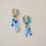 Boucles d'oreilles colorées Saboom perles verre bleu