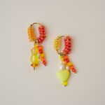 Boucles d'oreilles colorées Saboom perles verre orange jaune