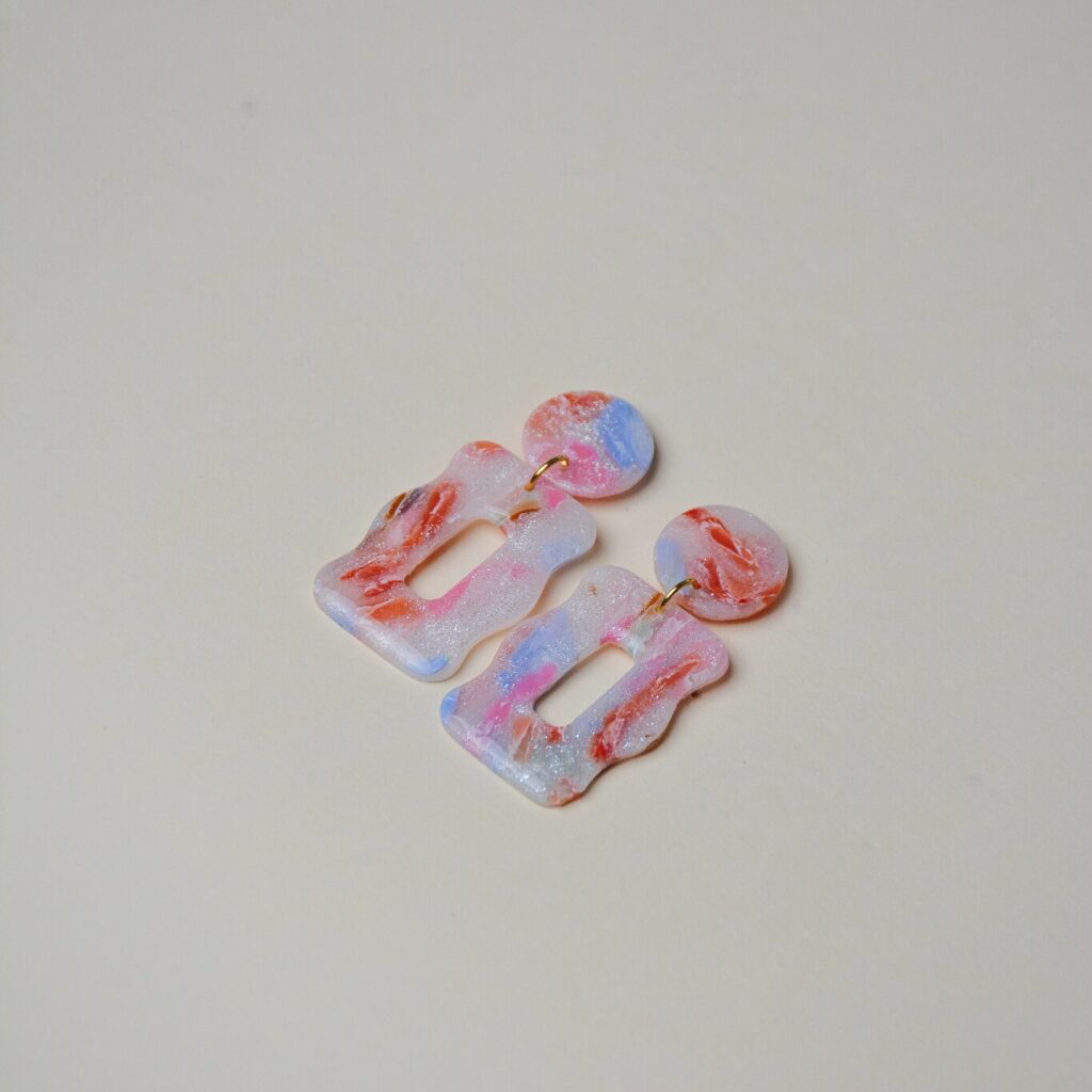 Boucles d'oreilles colorées nacrées Saboom Charlotte multicolore