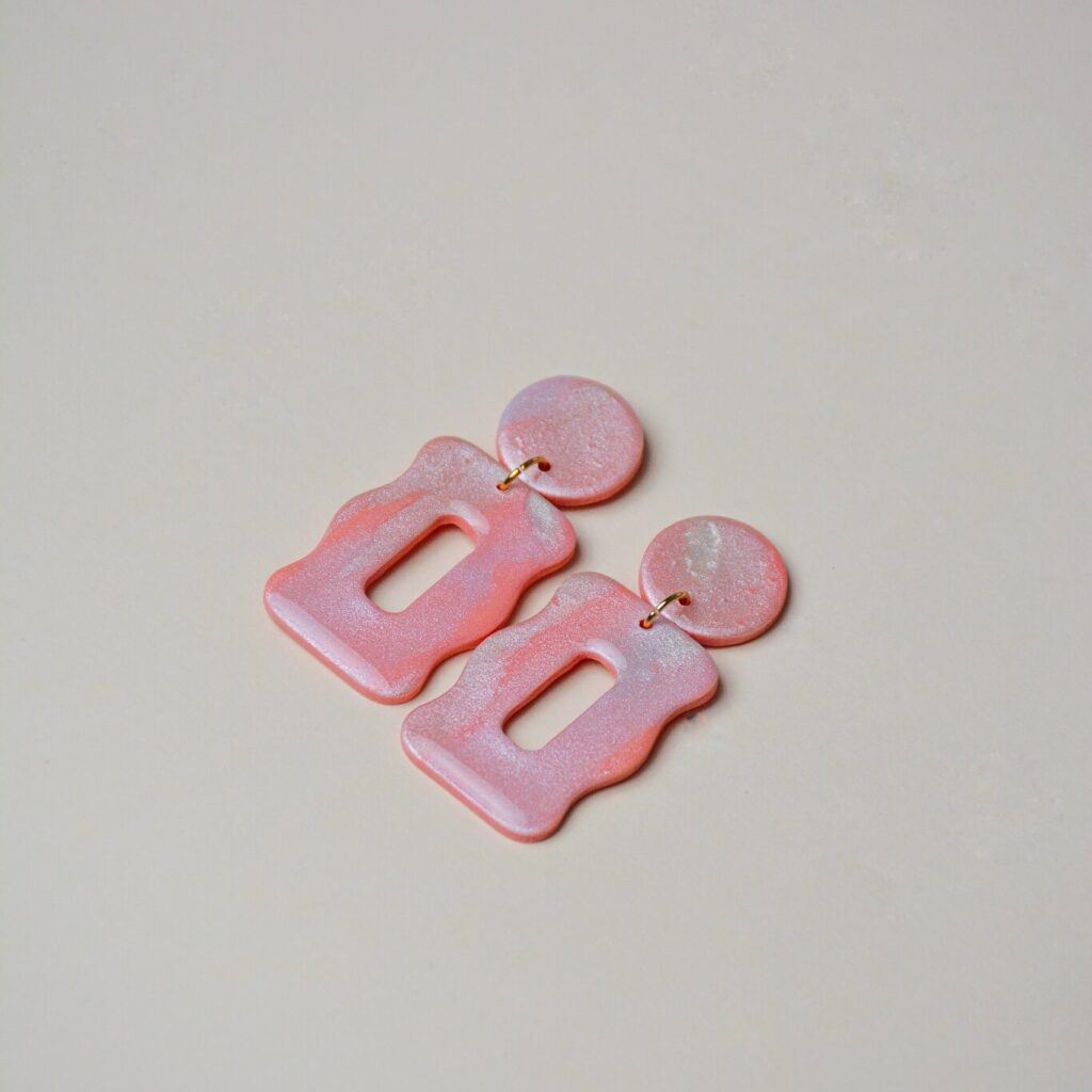 Boucles d'oreilles colorées nacrées Saboom Charlotte rose