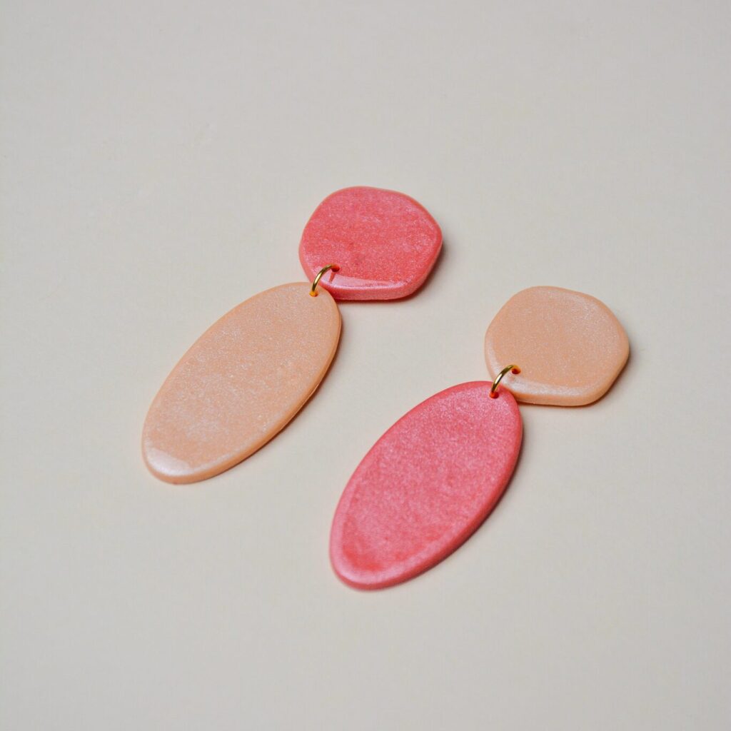 Boucles d'oreilles colorées rose orange Saboom Alix