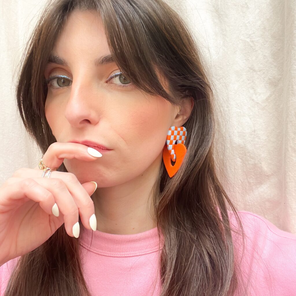 Boucles d'oreilles yseult saboom damiers