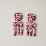 boucles d'oreilles colorées Saboom Camélia rose et marron