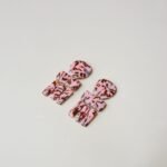 boucles d'oreilles colorées Saboom Camélia rose et marron