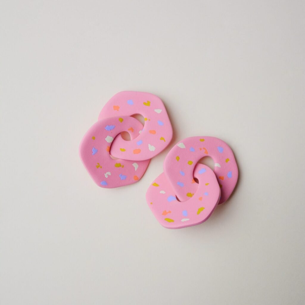 boucles d'oreilles colorées Saboom Chloé rose