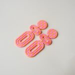 boucles d'oreilles colorées Saboom Diane damier orange rose