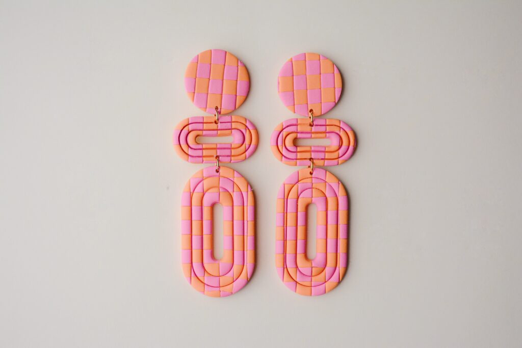 boucles d'oreilles colorées Saboom Diane rose et orange