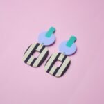 boucles d'oreilles colorées Saboom Ninon bleu vert