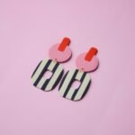 boucles d'oreilles colorées Saboom Ninon rouge rose